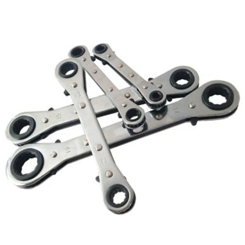 5PC OFFSET RATCHET RING WRENCH SPANNER SET METRIC NEW