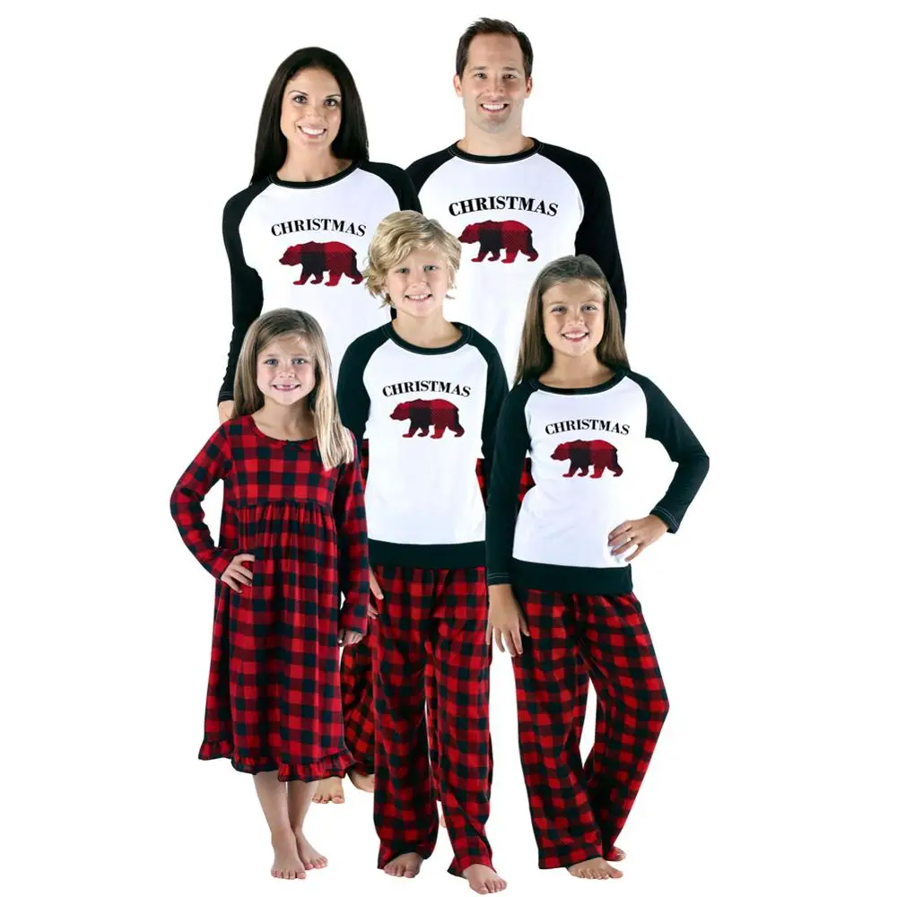 Одинаковые рождественские пижамы для всей семьи Рождественская одежда сна