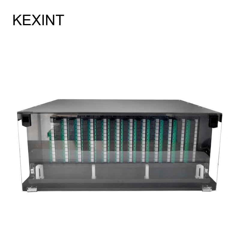 

KEXINT 4U 144 Core Rack Rack Fiber Patch Panel Cable Termination Hand Pull Type