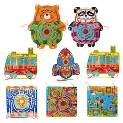 Jeu de Puzzle pour enfant, figurine de dessin animé, labyrinthe magnétique, jouet intellectuel 