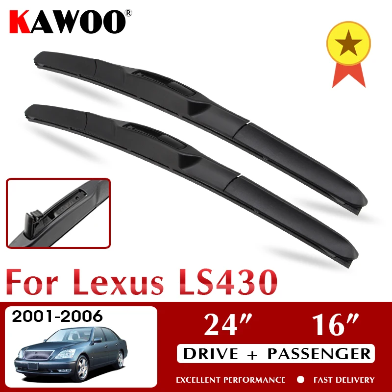 

KAWOO Wiper Front Car Wiper Blades For Lexus LS430 2001-2006 Windshield Windscreen Front Window Accessories 24"+16" LHD RHD