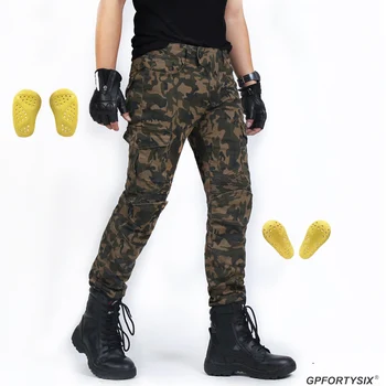 

Classic Camouflage Motorcycle Jeans Drop Resistance Slim Denim Cycling Racing Pants Motocross Pantalon moto Knee Hip Protection