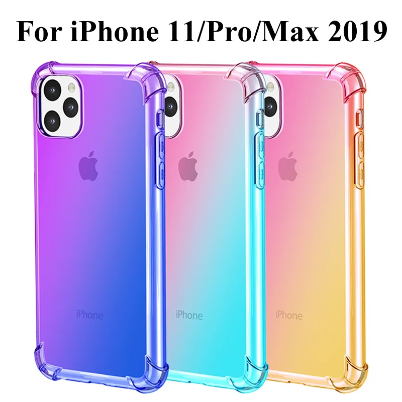 

2019 Case for apple iPhone 11 pro max xs xr phone cover x s r gradient silicone slim skin lPhone xmax 11pro protective bumper