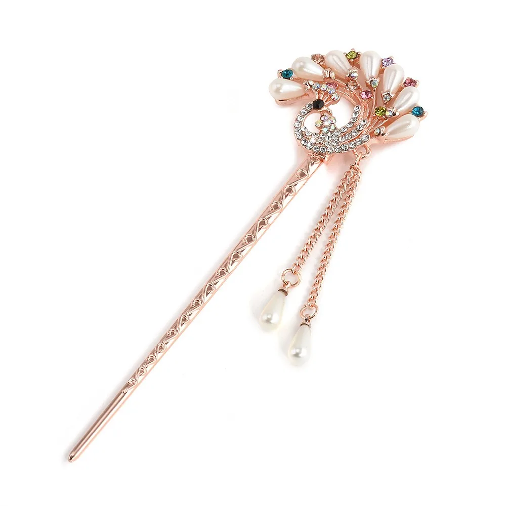 China Classical Style Flower Leaves Hairpins Crystal Rhinestone Tassel Hair Sticks Silver Hair Combs Wedding Hair 1 China Classical Style Flower Leaves Hairpins Crystal Rhinestone Tassel Hair Sticks Silver Hair Combs Wedding Hair 3