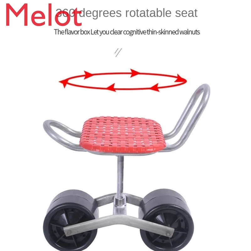Upgraded Greenhouse Mobile Picking Car 360-Degree Rotating Lazy Stool Lifting Lazy Car Sunshade