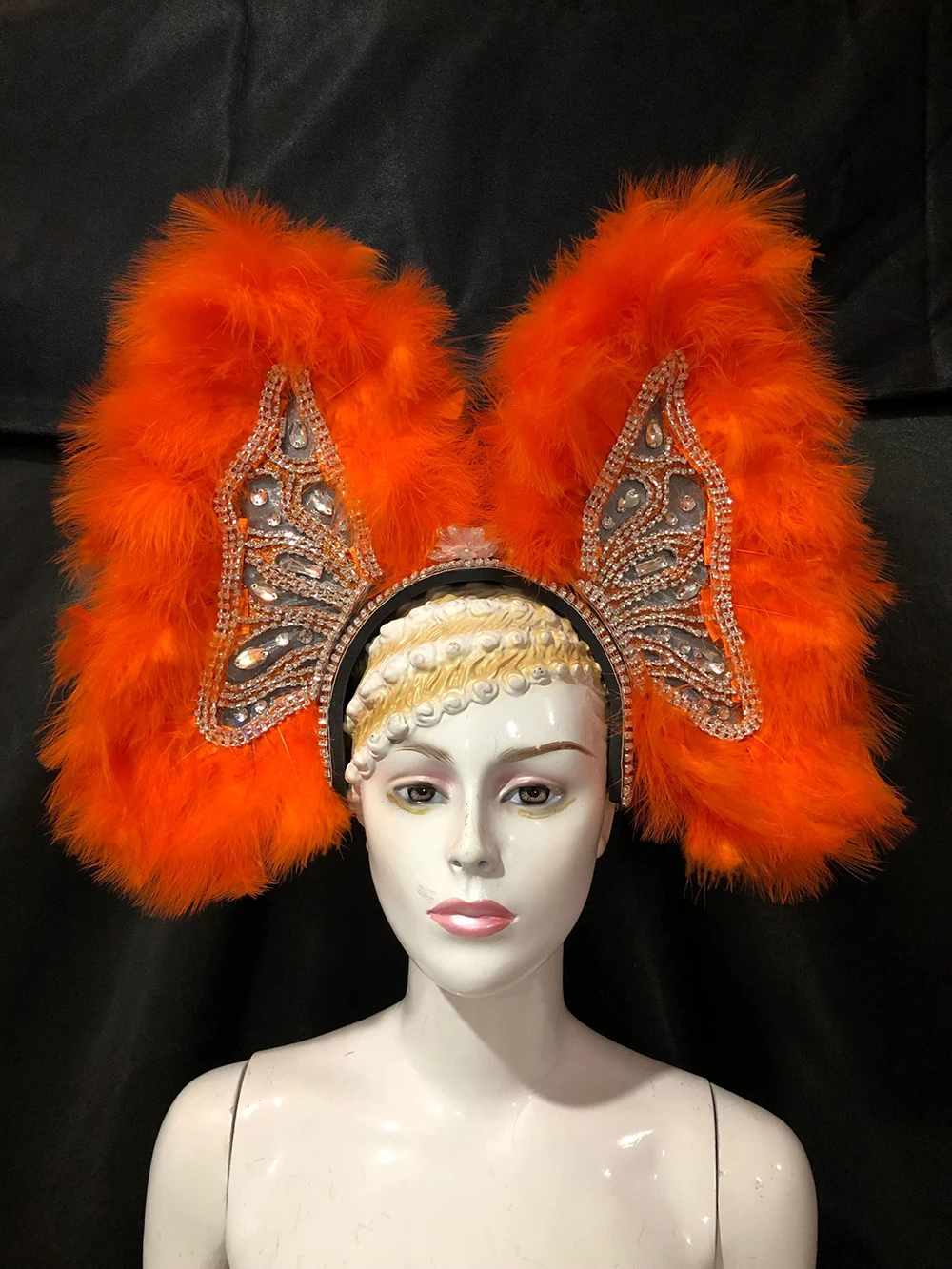 Custome Samba Танцевальный сценический костюм Страусиные волосы спина открытие перо головной убор Карнавал Танцы Аксессуары Головные уборы