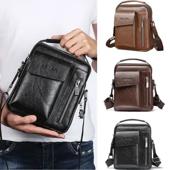 

Vintage Men Crossbody Bag Small Casual Hand Bag Classical PU Leather Handbag Male Shoulder Bag