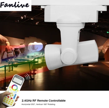 

wholesale 2.4Ghz wireless WIFI control AC85-265V 99 Groups 25W 2pin 2-wire RGBCW+RGBWW led auto Tracklight