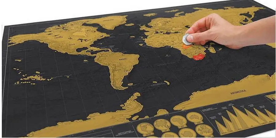 20pcs Deluxe Erase Black World Map Scratch for World Map Personalized Travel Scratch for Map Room Home Decoration Wall Stickers