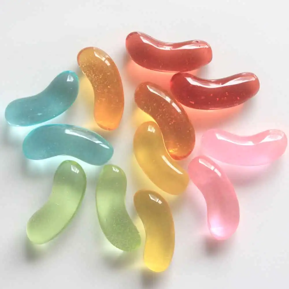 

50pcs/lot Kawaii Jelly Bean Candy Cabochon lovely Dollhouse Fake Sweets Cabochon Fake Candy for Phone Decor