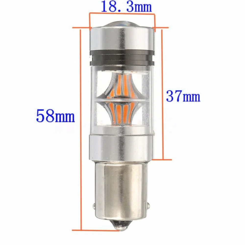 Авто 2 шт Супер яркая 100 Вт BAU15S 150°7507 PY21W DC12-24V Янтарная Автомобильная противотуманная фара дальнего света Лампа автомобильный головной светильник