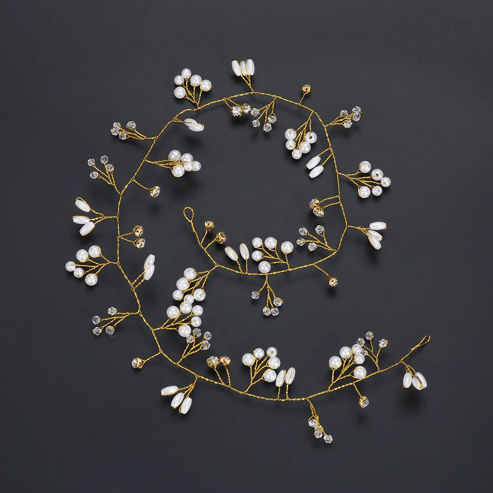 Wedding Hair Accessories Crystal Pearl Hair Belt Wedding Bridal Ornaments Jewelry bride Headdress Headbands