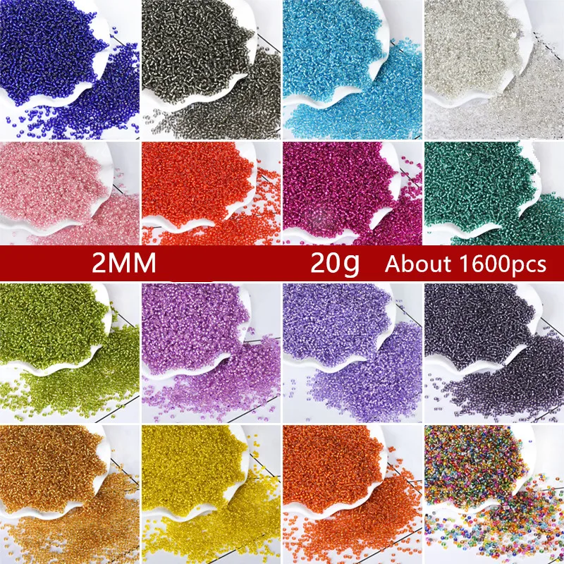 

1600pc Colorful 2mm Crystal Glass Czech Seed Loose Beads Jewelry Making Findings Crafts Handmade DIY Bracelet Necklace Accessory