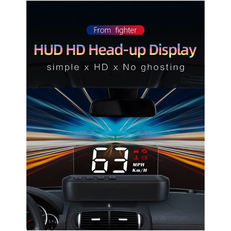 Universal Car HUD Headup Display GPS Speedometer Windshield Projector