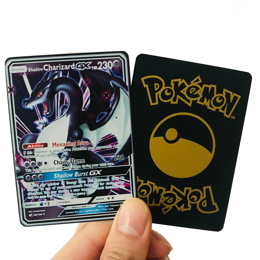 New Pokemon Metal Card Shadow Charizard Mewtwo Gx Mega Black Card Super  Game Collection Anime Cards Toys For Children Gif - Game Collection Cards -  AliExpress
