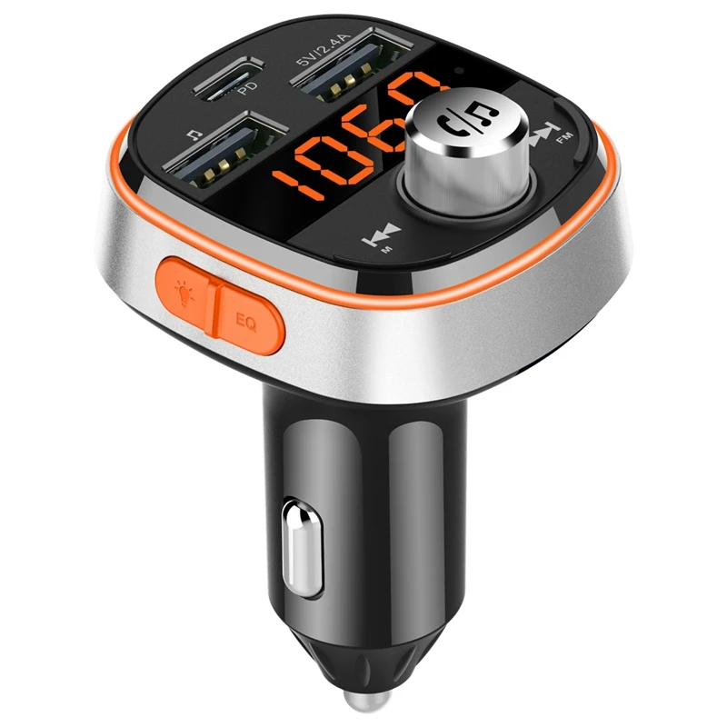 Fm-передатчик Bluetooth Hands-Free автомобильный mp3-плеер сабвуфер красочный атмосферный свет двойной USB PD3.0 Быстрая зарядка