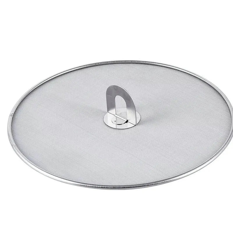 Fine Mesh Stainless Steel Cover Lid Oil Proofing Frying Pan Splatter Screen Spill Proof Oil Guard Cooking Tools