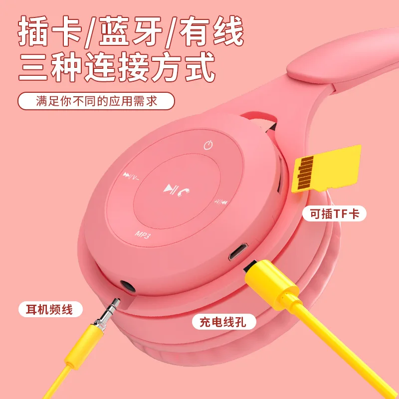 Bluetooth Wireless Headphones Kids Headphones Noise Cancelling Stereo Over Ear Earphones With Microphone For Laptop Phone