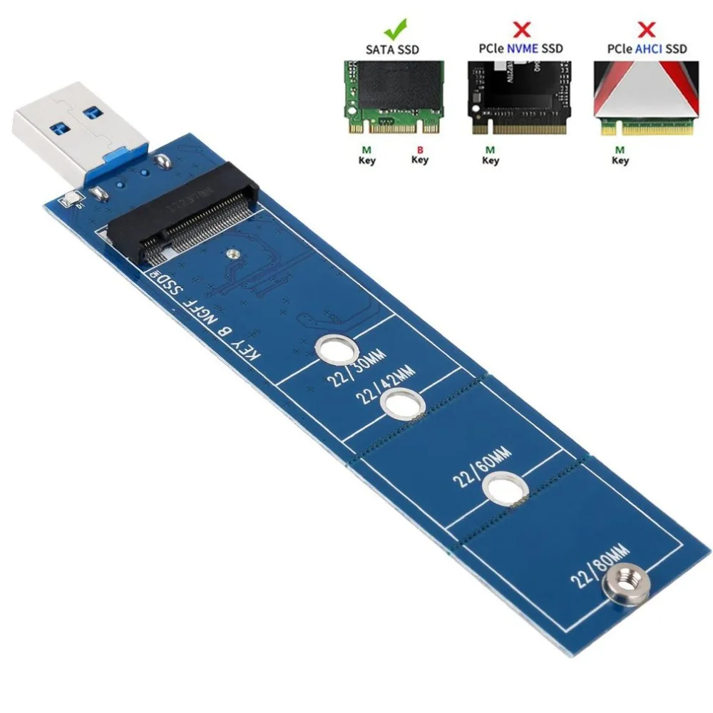 M.2 к USB3.0 адаптер B Ключ M.2 SSD адаптер USB 3,0 USB к 2280 M2 SSD накопитель адаптер NGFF конвертер ридер карта