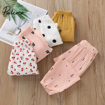 

New Warm Linen Cotton Pants For 6M-3 Yeas Polka Dot Boys Girls Casual Sport Pants Toddler Baby Enfant Kids Children Trousers