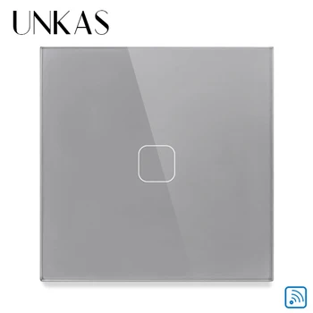 

UNKAS 1/2/3 Gang EU/UK Standard RF433 Remote Control Wall Touch Switch,Wireless Remote Control Light Switch
