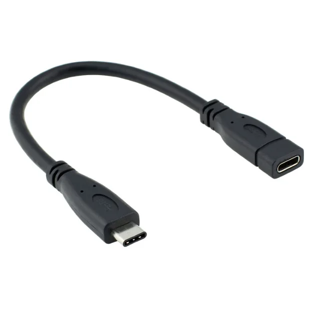 Удлинительный кабель USB 3 1 Type C для передачи данных черный 50 см|Компьютерные
