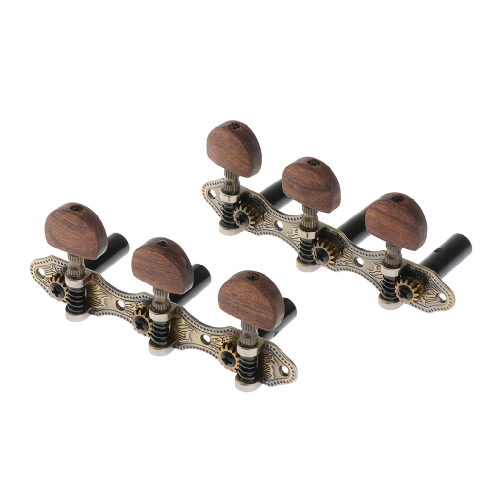 US $21.09 6 Pcs 3R amp 3L Connected Wooden Guitar String Tuning Peg Tuner Machine Head