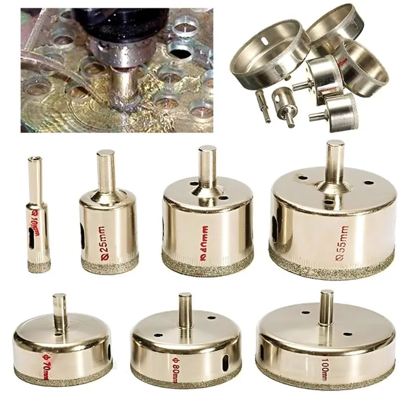 7pcs/set Diamond Coated Hole Saw Tile Ceramic Glass Marble Granite Core Drill Dropship | Инструменты
