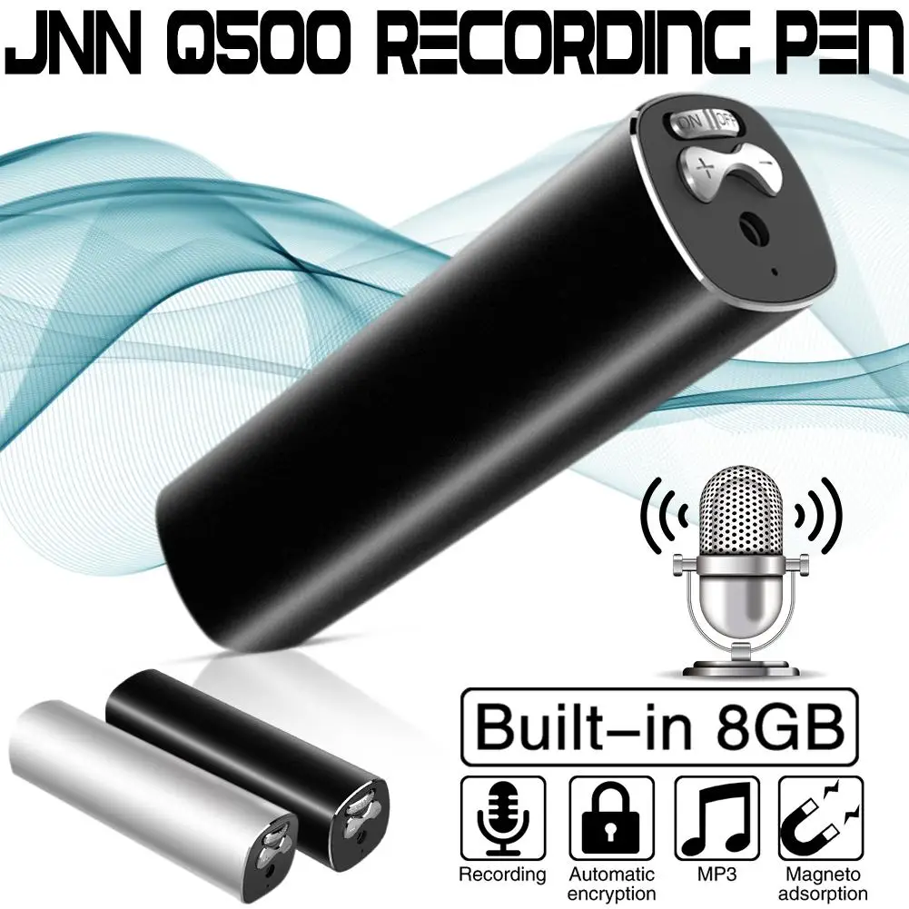 

8GB Voice Recorder Noise Reduction Magnetic Adsorption For Meeting Interview Recording Password With MP3 Player WAV Format