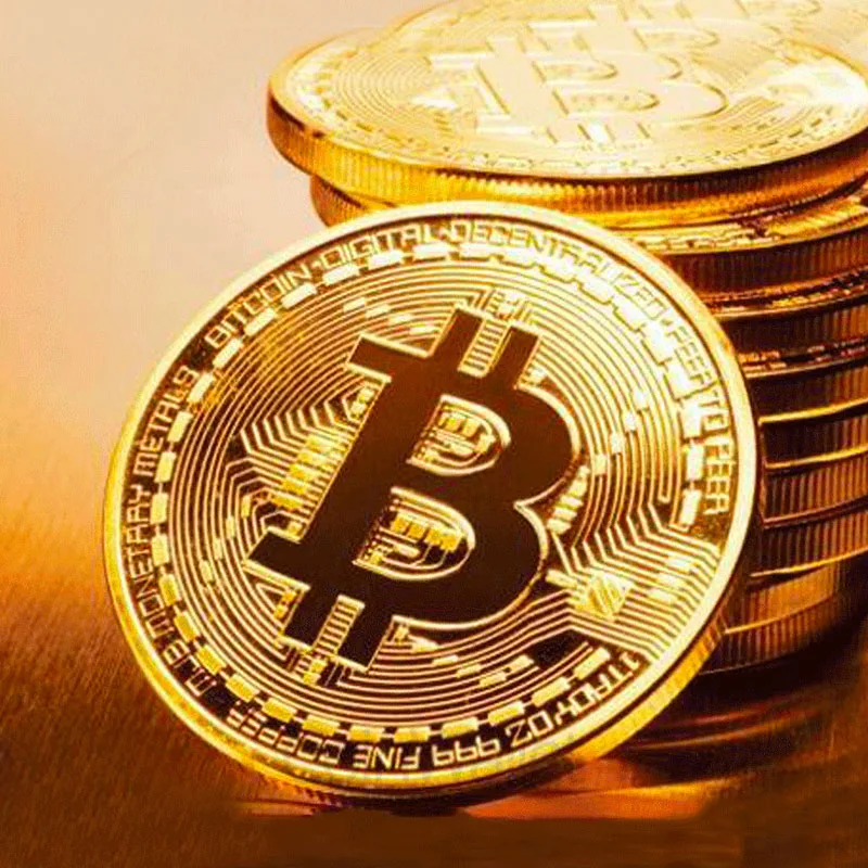 Невалютных Коллекционные вещи сувенирная монета Bitcoin Позолоченные физическая бит монеты BTC с Чехол подарок металла античная имитация художественных