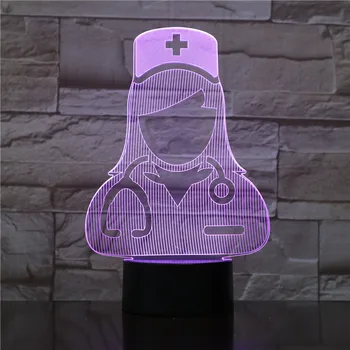 

3D Led Modelling Night Light Usb Mood Nurse Girl Touch Button Atmosphere Table Lamp Kids Bedroom Sleep Lighting Home Decor Gifts