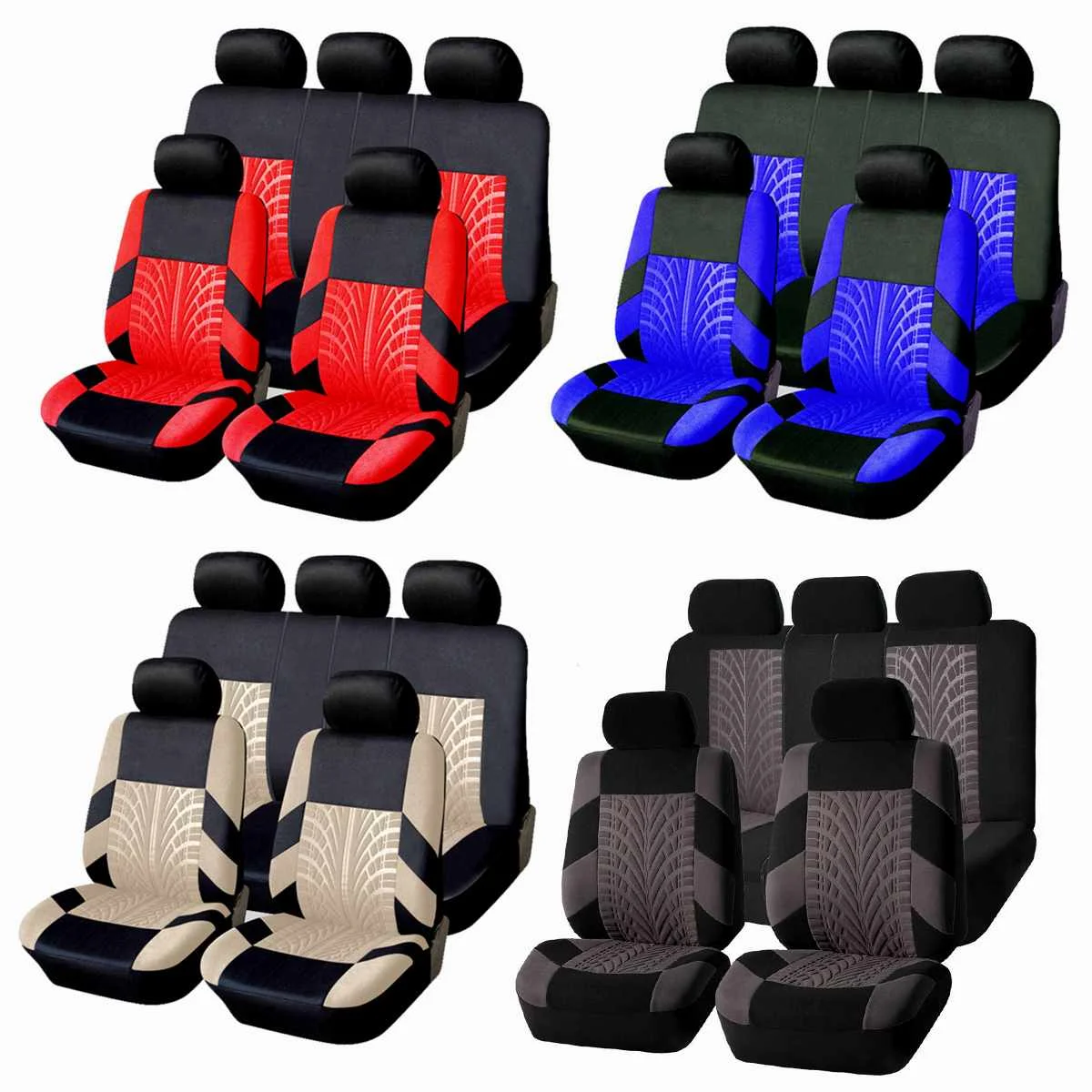 9PCS/Set Car Seat Covers Full Set Universal Washable For Autos Front+Rear 5 Sits