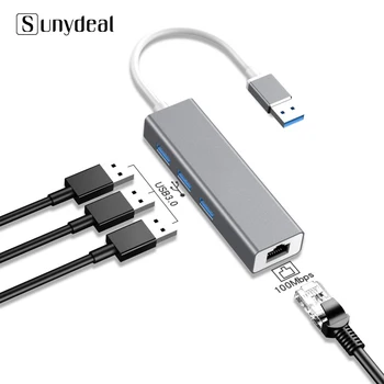 

4 in 1 Multi USB Hub 3 0 For Laptop PC Computer Accessories Adaptador USB Port Splitter To RJ45 USB 3.0 Hub Adapter Charger