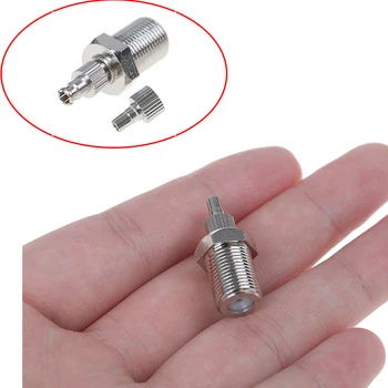 

1 pcs F Female To TS9 & CRC9 Male Plug Coaxial Adapter RF Connector Nickel Plated