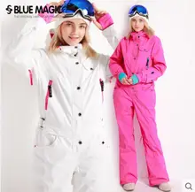 Azul magia novo inverno snowboard kombez jaqueta de esqui e calça ternos de esqui feminino macacão feminino snowboard à prova doverall água geral rússia(China)