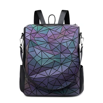 

Weysfor Diamond Lattice Women Backpack School Bag For Teenagers Large Capacity Backpacks Travel Bags Pack Holographic Bagpack