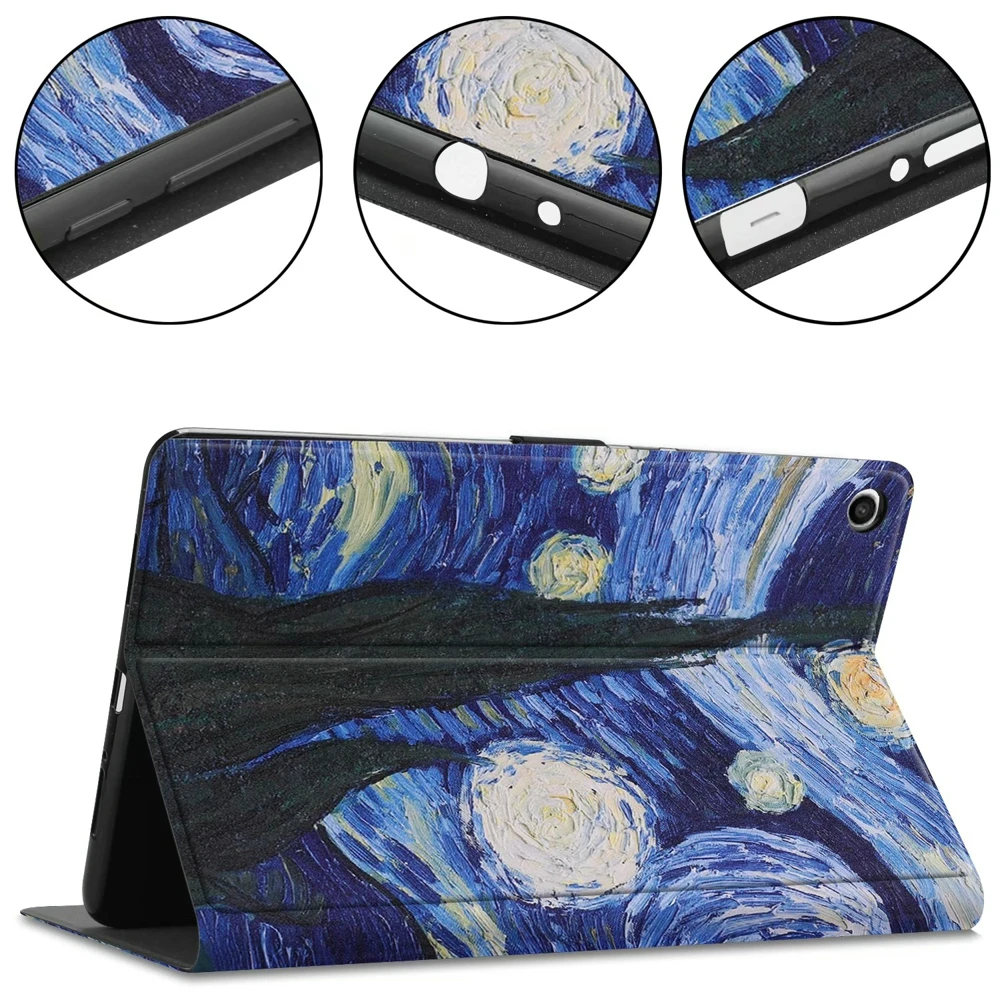 10 шт./лот Folio Stand Auto Sleep красочные печатные из искусственной кожи чехол для Xiaomi Mi Pad 4 10 Plus 10,1 Tablet Funda Coque