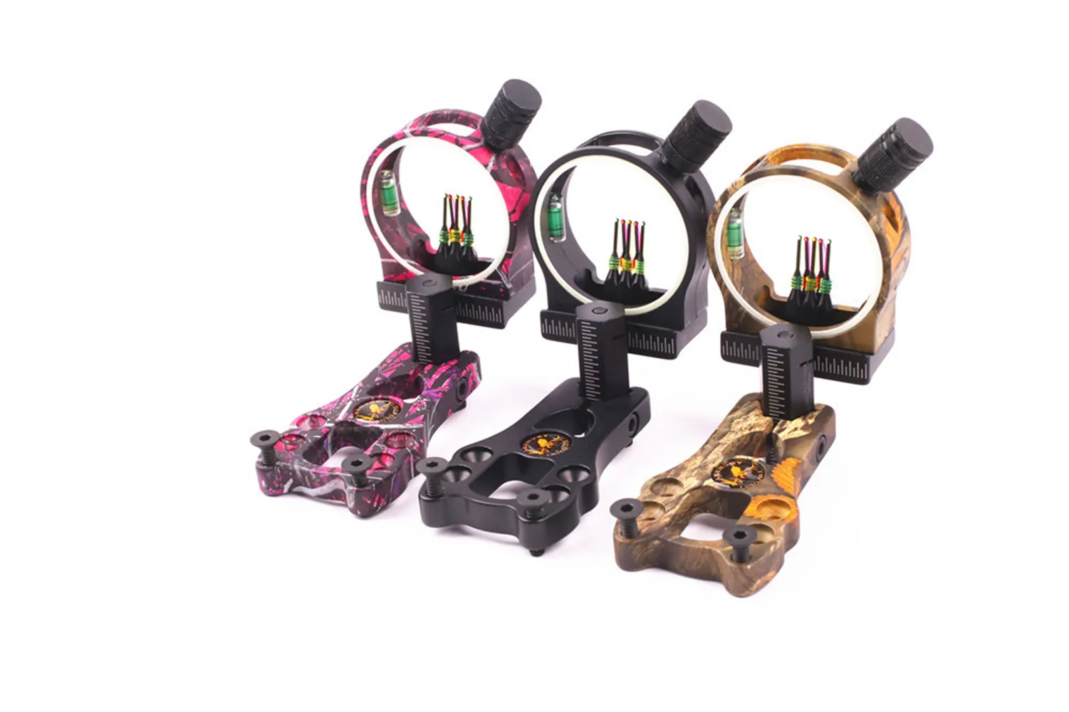 Billige Gute qualität Jagd Einstellbare Verbindung Bogen Anblick 5 Pin mit Licht Optic Bogenschießen TP1550