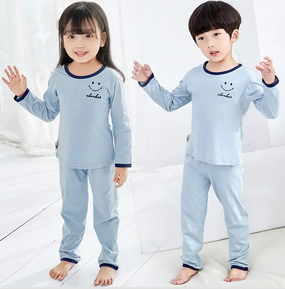 new Fashion Cotton cartoon warm kids Pajama Sets Spring Autumn girls Long Sleeve O-Neck Sleepwear+Pants Home Clothing