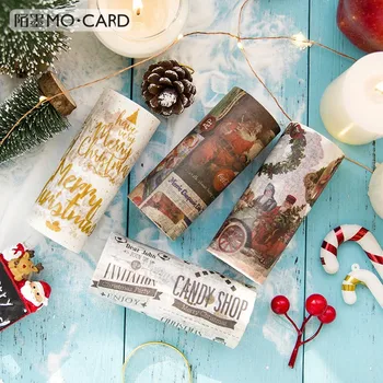 

NEW 10PCS Decorative Retro Christmas Washi Tape Set Journal Scrapbooking Stickers Masking Tape Cute Stationary School Supplies