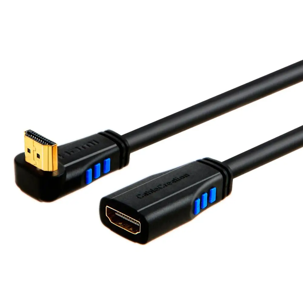 HDMI 2,0 Удлинительный кабель, вверх угол 270 градусов 4K(60 Гц) HDMI 2,0 штекер к женскому кабелю, 3D видео, реверсивный звуковой канал