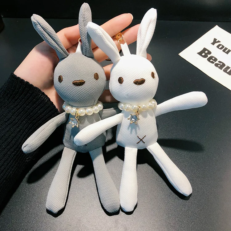 Cute Rabbit Keychain Creative Cartoon doll Accessories Japanese Korean Car Rabbit Bag Package Pendant Gift Wholesale