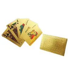 54 шт./компл. с покрытыем цвета чистого 24 каратного золота Фольга покер магические карты Водонепроницаемый карточная коробка коллекция азартные игры Настольная игра для рождественской вечеринки Семья игра