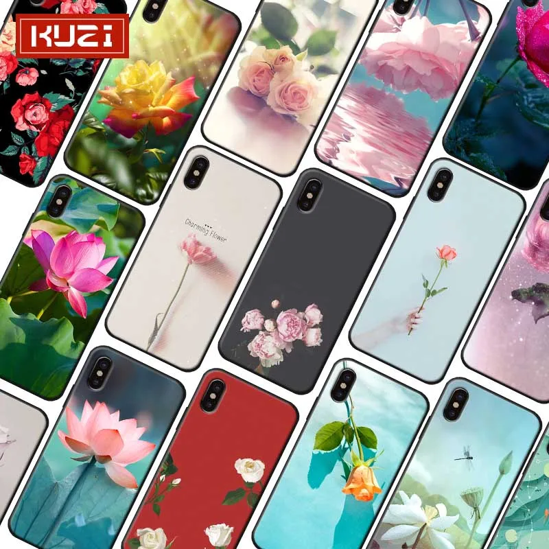 Красные розы цветы телефон чехол для iPhone 7 XR X 6S 8 XS MAX 6 plus SE 5s Мягкий силиконовый |