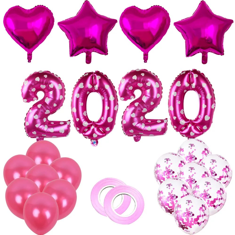 Dark Pink 16 дюймовые воздушные шары золото, серебро, алюминий воздушные шары из фольги в виде цифр с новым годом вечерние принадлежности отель День рождения украшения - Цвет: Dark Pink