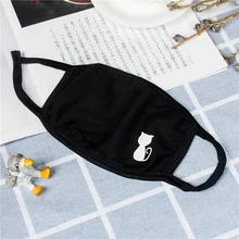 Осень Зима Хлопок Черная ротовая маска теплая анти-пылевой респиратор намордник маска с рисунком