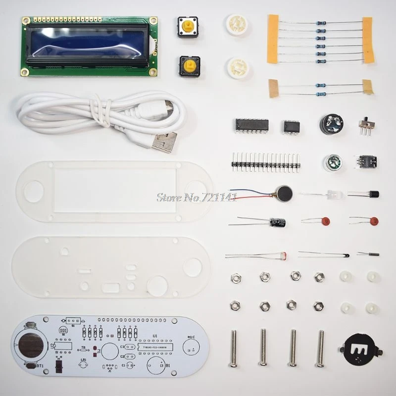 LCD1602 часы с вибрацией DIY Kit эффект свечей DIY электронные цифровые часы набор с ярко-розовым светодиодный для DIY Прямая поставка