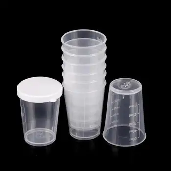 

10pcs 30/50ml Plastic Measuring Cups With Lid And Graduated Measuring Cup Kichen Accessories Laboratory Tools