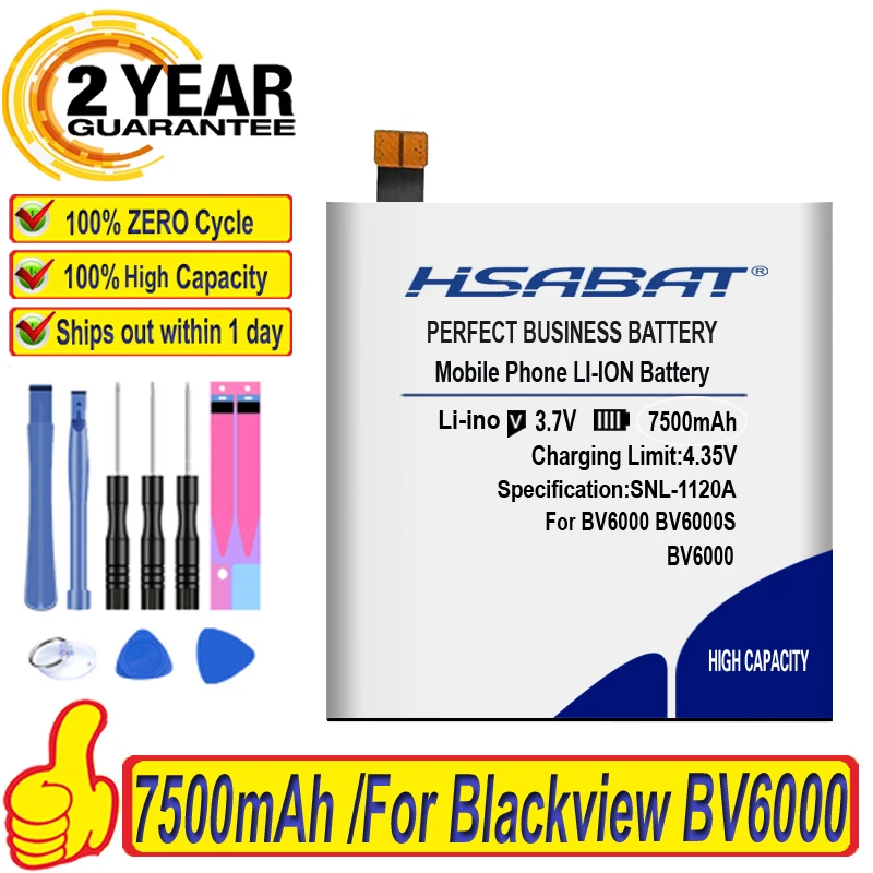 Новинка 100% аккумулятор HSABAT 7500 мАч для Blackview BV6000 BV6000S бесплатная доставка с номером