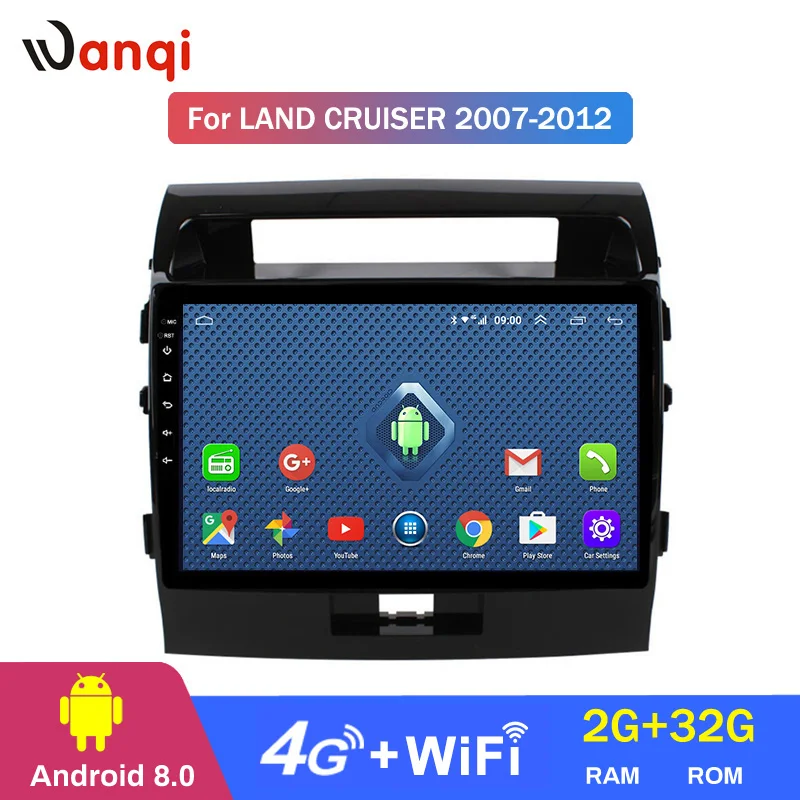 2+ 32G 4G Lte все Netcom Android 8,0 автомобильный DVD gps плеер 9 дюймов для Toyota Land Cruiser 200 LC200 2007-2012 Радио Навигация